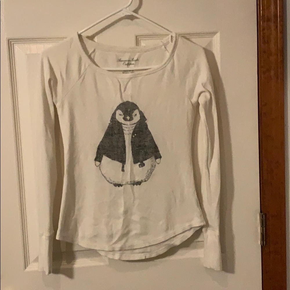 Long sleeve Henley with penguin design